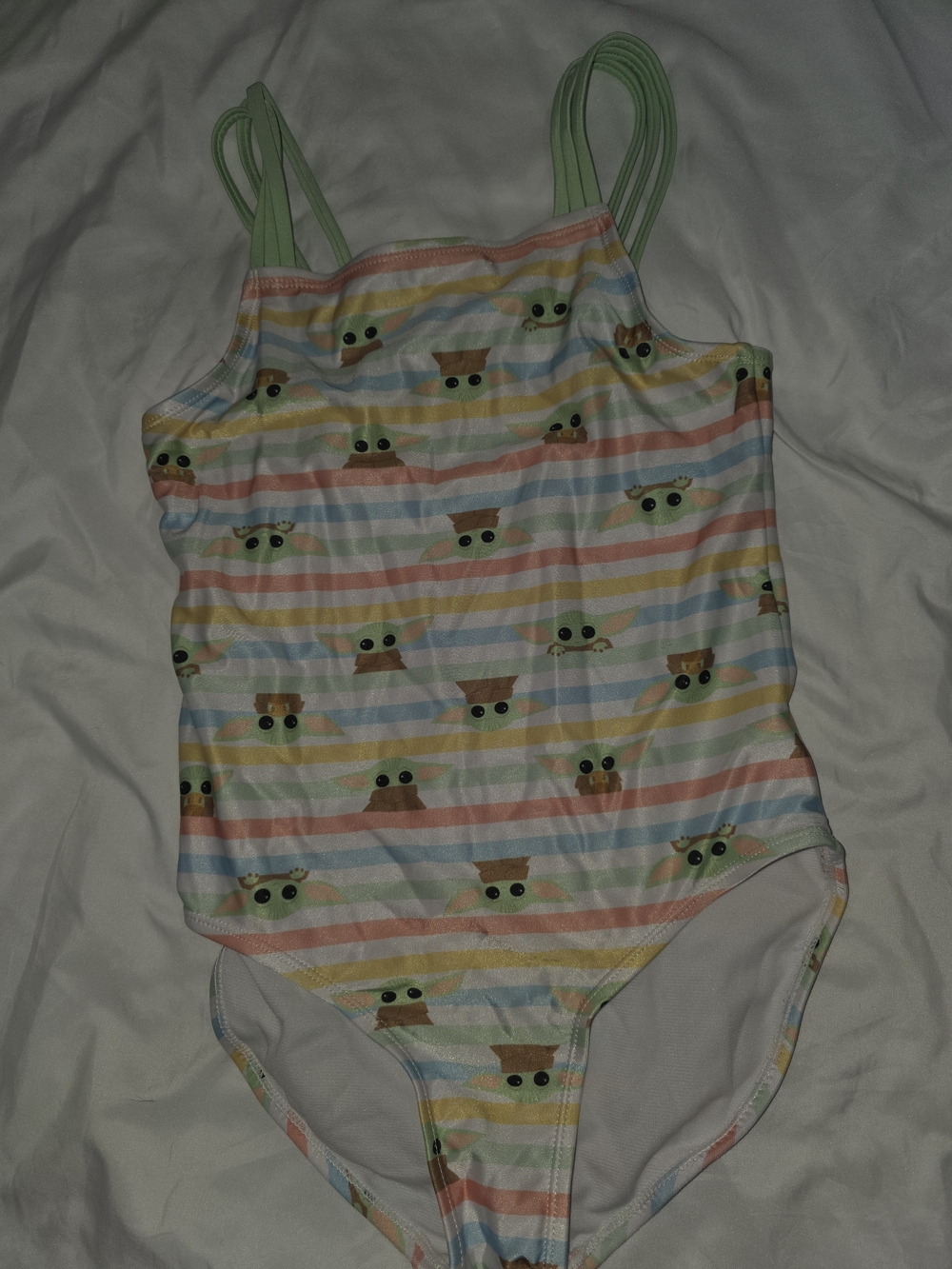 Star Wars White Swimsuit with Green Trim